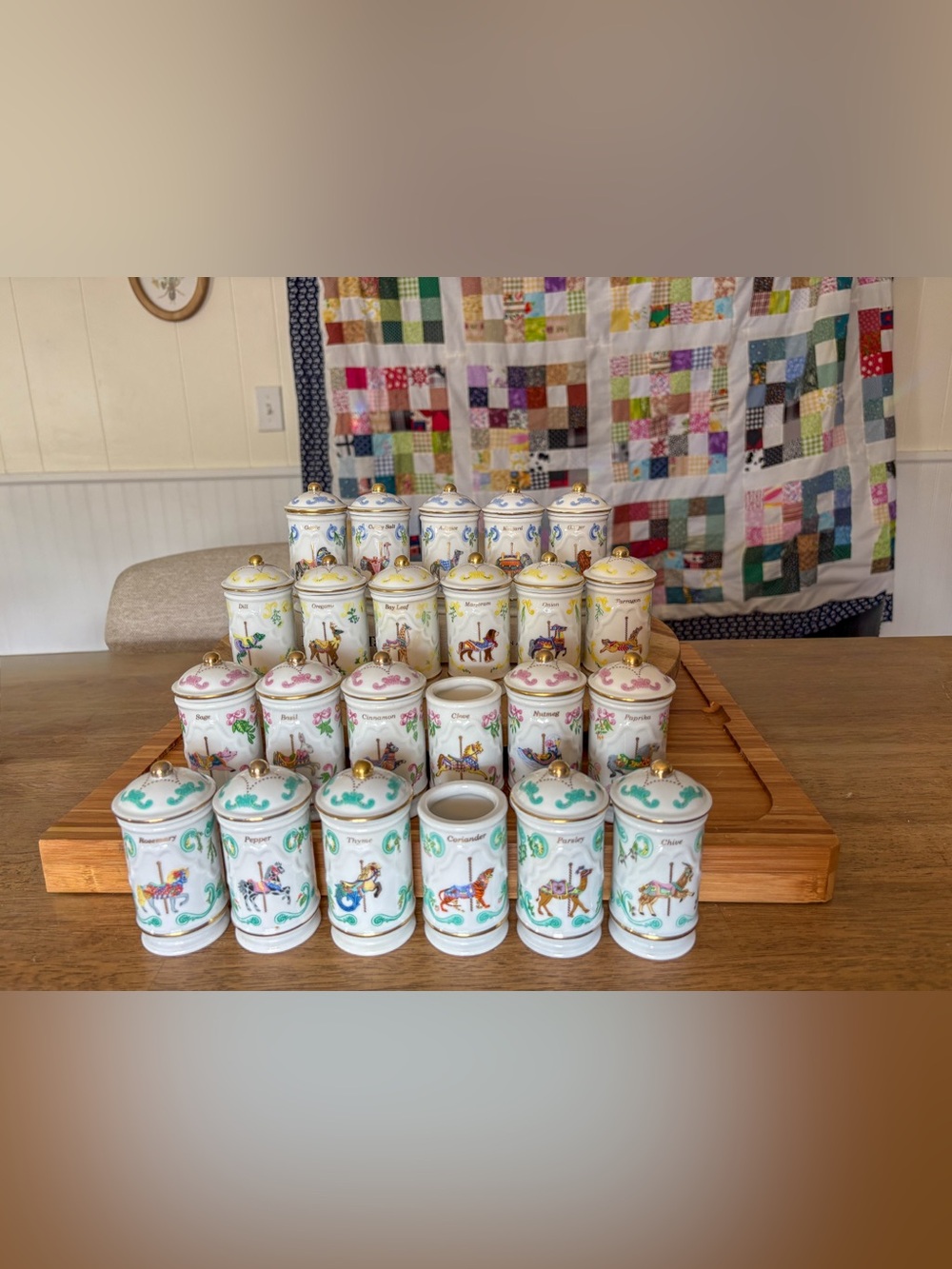 Vintage 1993 Lenox Carousel 23 piece Spice set